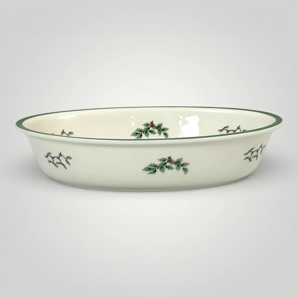 Spode Christmas Tree Oval Baking‎ Dish England Oven To Table 12.5x9